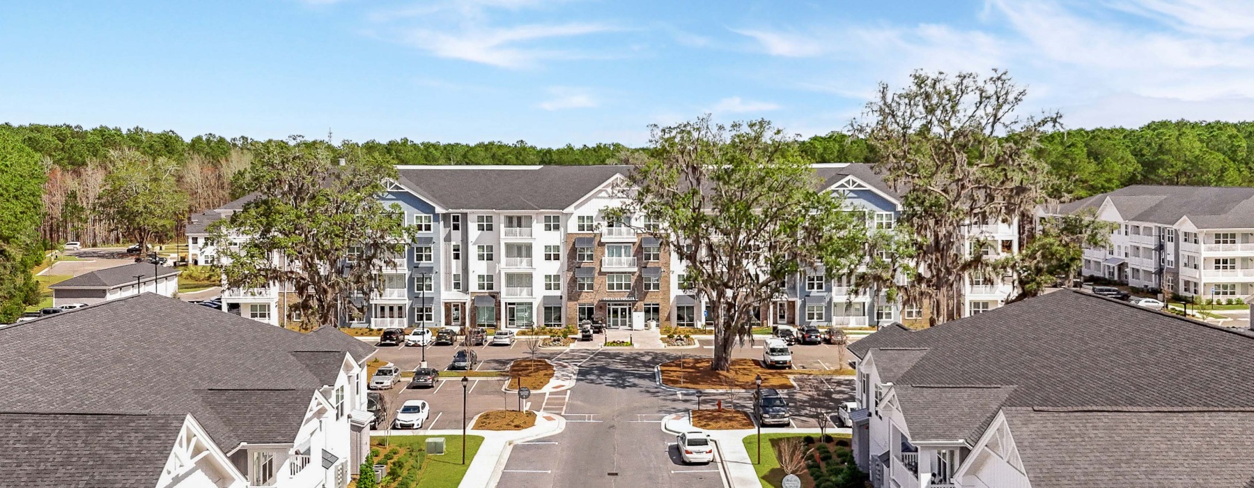 Exterior view of homes at Populus Pooler apartments near Savannah State University