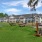 Community hammock garden surrounded by trees and greenery